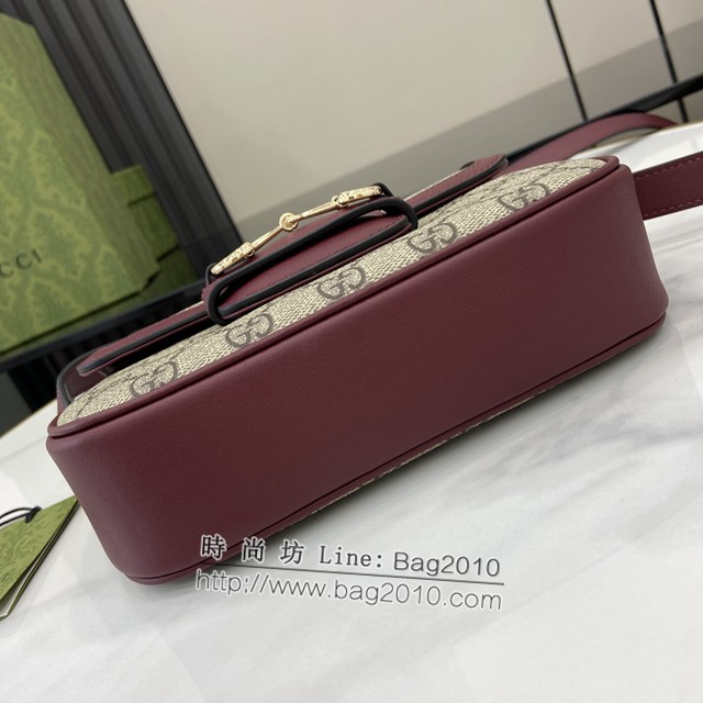 Gucci專櫃古馳最新款Horsebit 1955系列迷你肩背包單肩斜挎女包 jh2057型號：815205